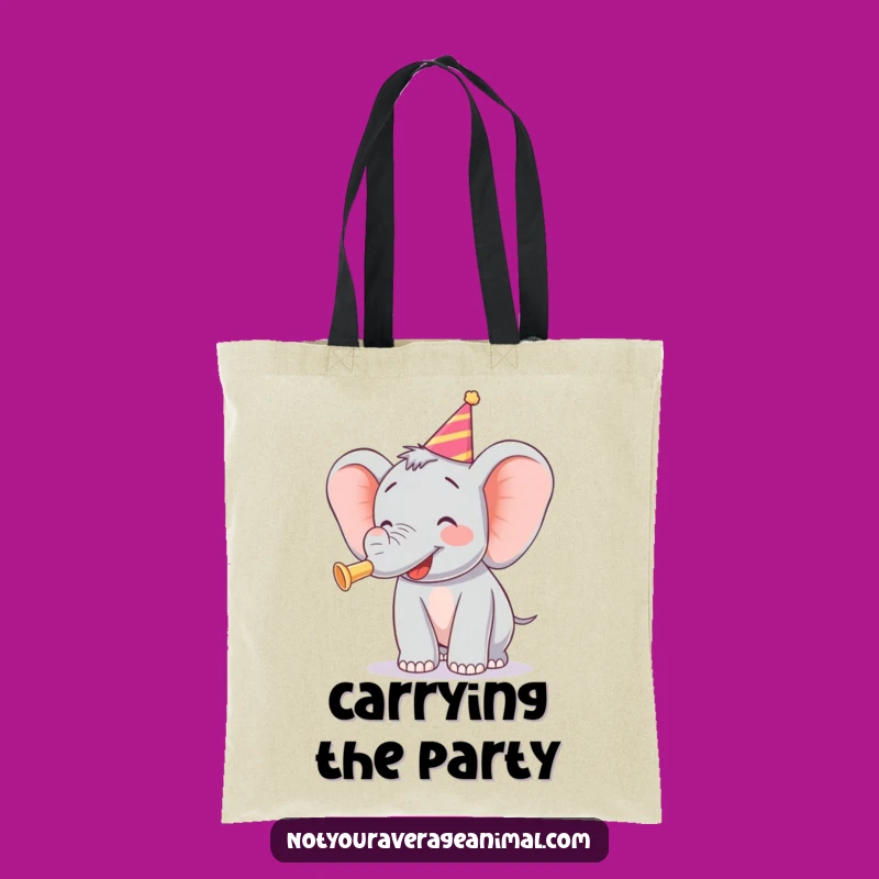 Funny Elephant Party Horn Tote Bag - Carry Your Celebrations