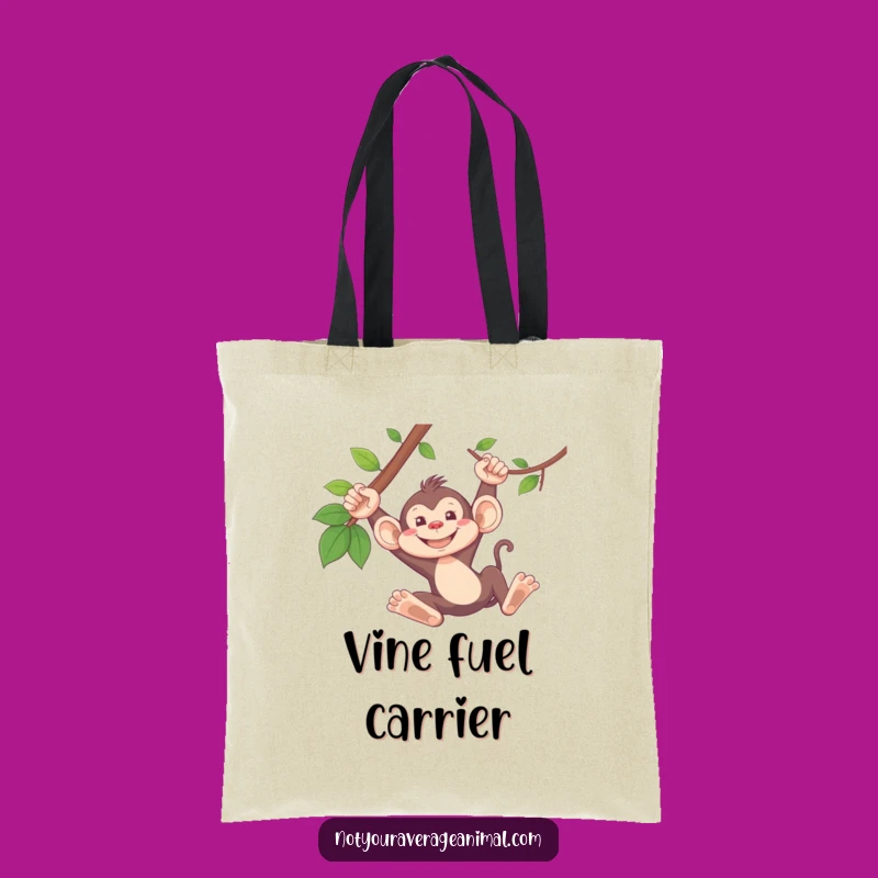 Funny Monkey Tote Bag: Carry Your Essentials with a Grinning Swinging Pal!