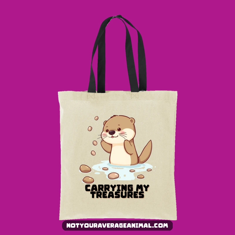 Funny Otter Juggling Tote Bag: Carry Your Treasures with This Hilarious Otter!