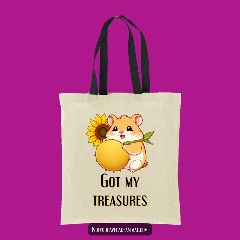 Funny Hamster Seed Tote Bag - Plump Hamster Sunflower Carry-All