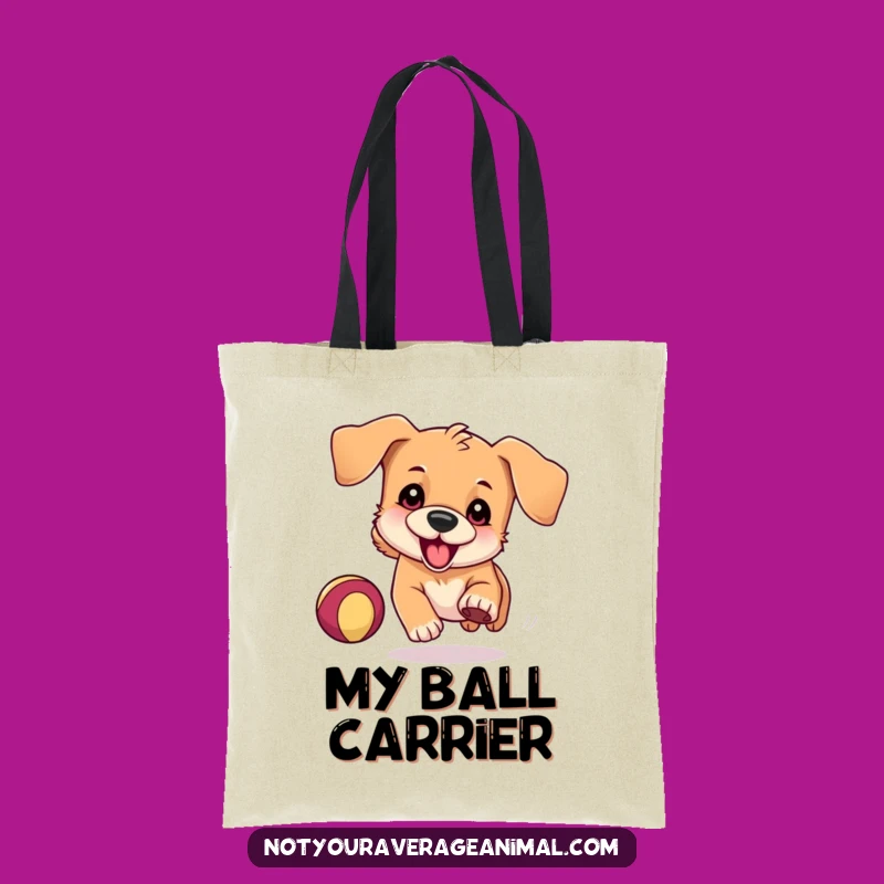Funny Dog Chasing Ball Tote Bag: Carry Your Day with Playful Pup Style