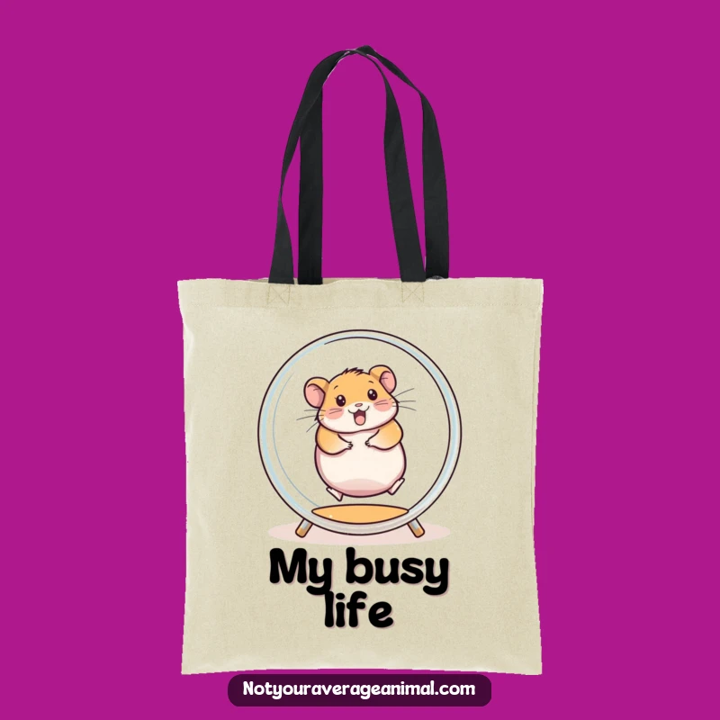 Funny Hamster Tote Bag: Spinning Wheel for Everyday Fun