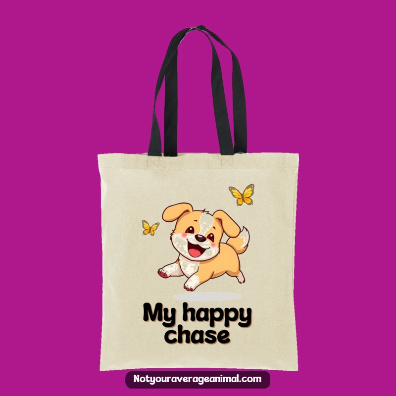 Funny Happy Dog Butterfly Tote Bag - Practical Funny Dog Accessory
