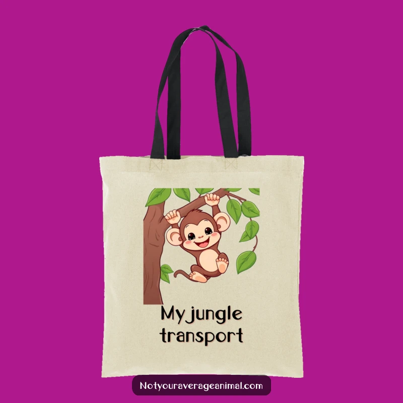 Funny Silly Monkey Swinging Tote Bag - Jungle Adventure Carry-All, Hilarious Gift